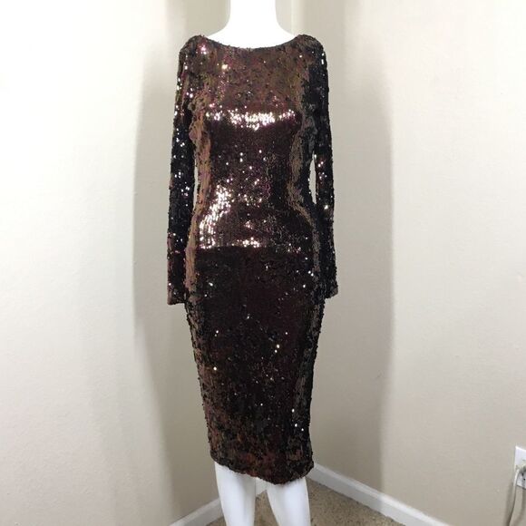 Dress the Population Sequin Ombre Midi Dress (F13) - Picture 1 of 6